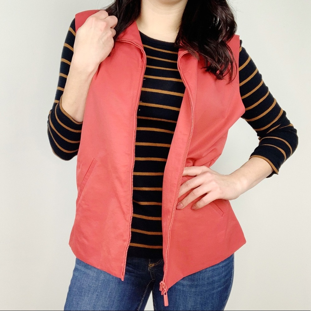 Eileen Fisher Italian Fabric Coral Zipper Vest M